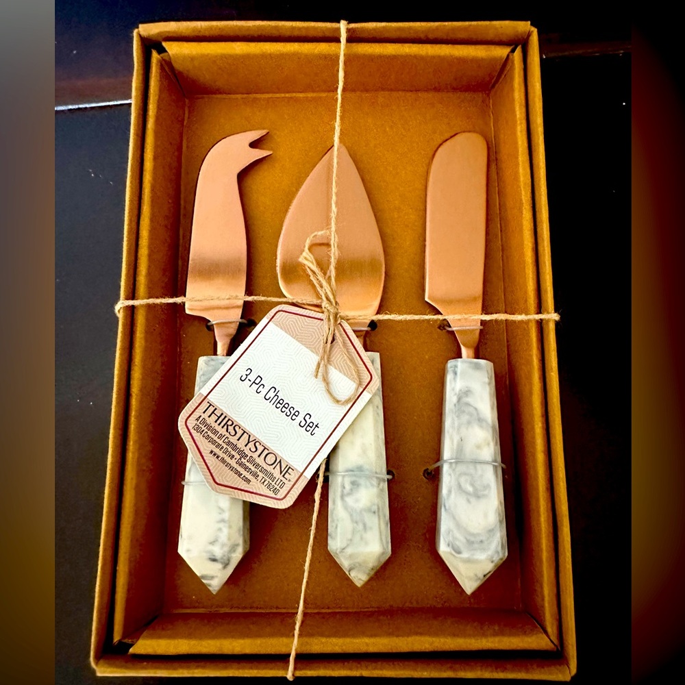 NWT Thirstystone 3-Рc. Marbleized-Handle Cheese Tool Set